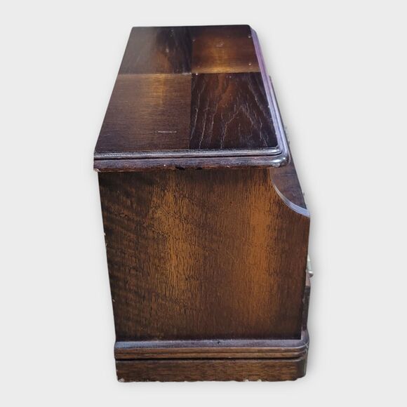 Jay Import Small Wood Musical Jewelry Box Drawers Storage Ring Holder Wt Mirror - Picture 6 of 12